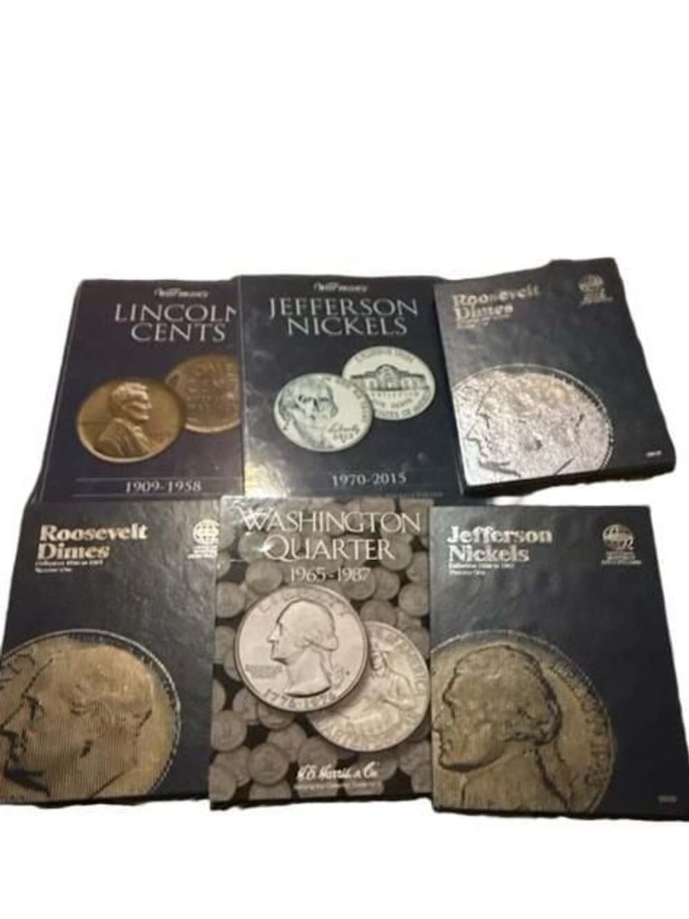 Coin Folder Lot Assorted Whitman and H.E. Harris 6 Books